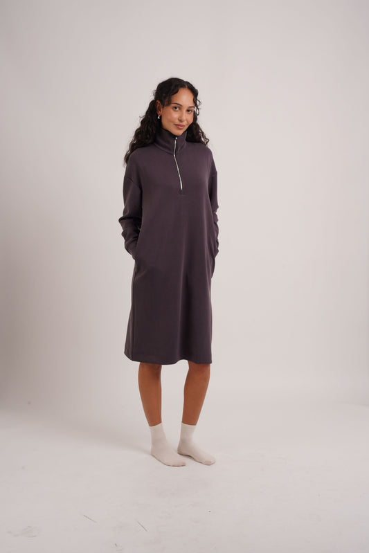 Soft Luxe Dress -  Charcoal Grey