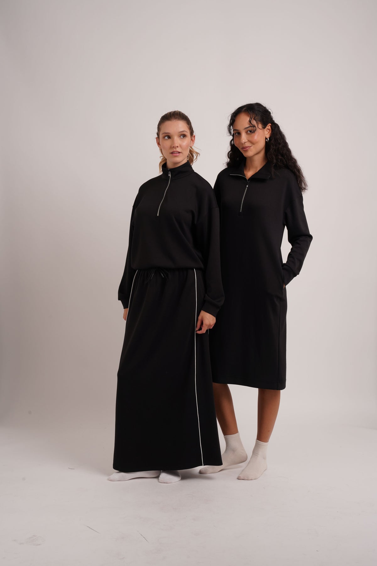 Soft Luxe Half Zip Sweater- Black