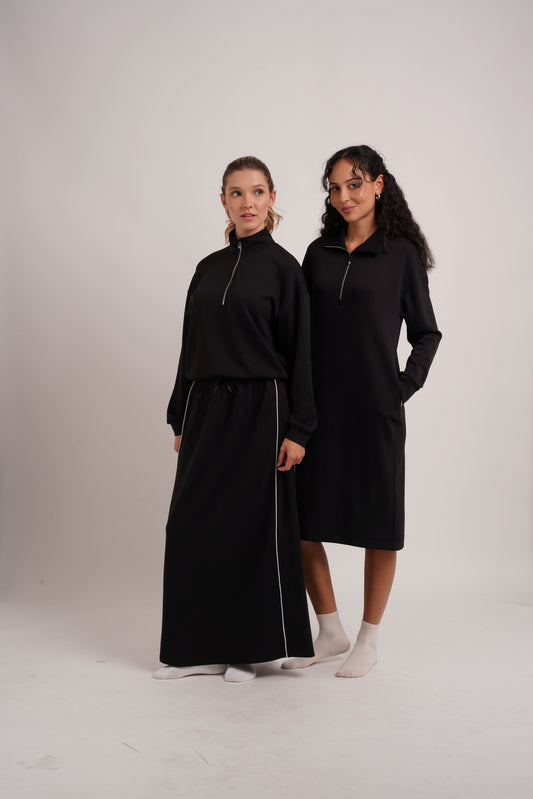 Soft Luxe Half Zip Sweater- Black