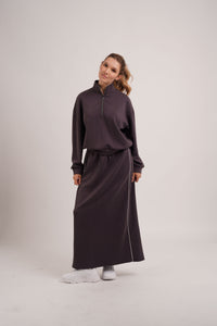 Soft Luxe Half Zip Sweater- Charcoal Grey