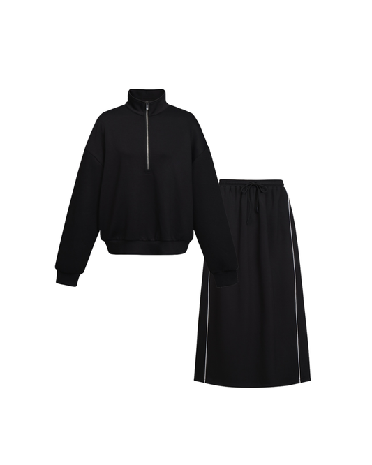 Soft Luxe Sweater and Maxi Set - Black