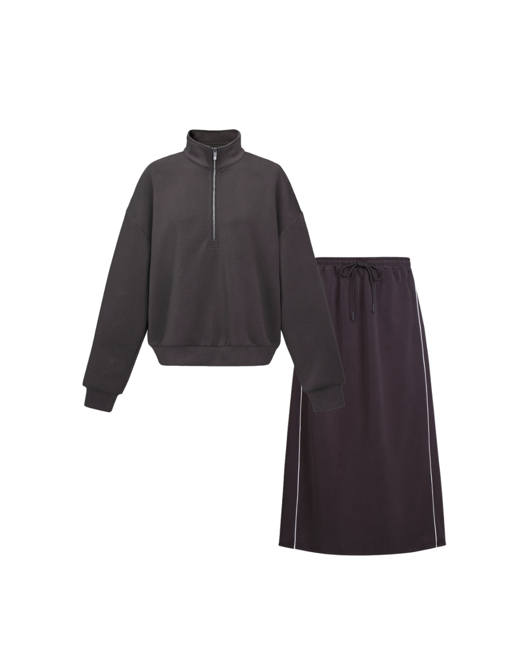 Soft Luxe Sweater and Maxi Set - Charcoal Gray