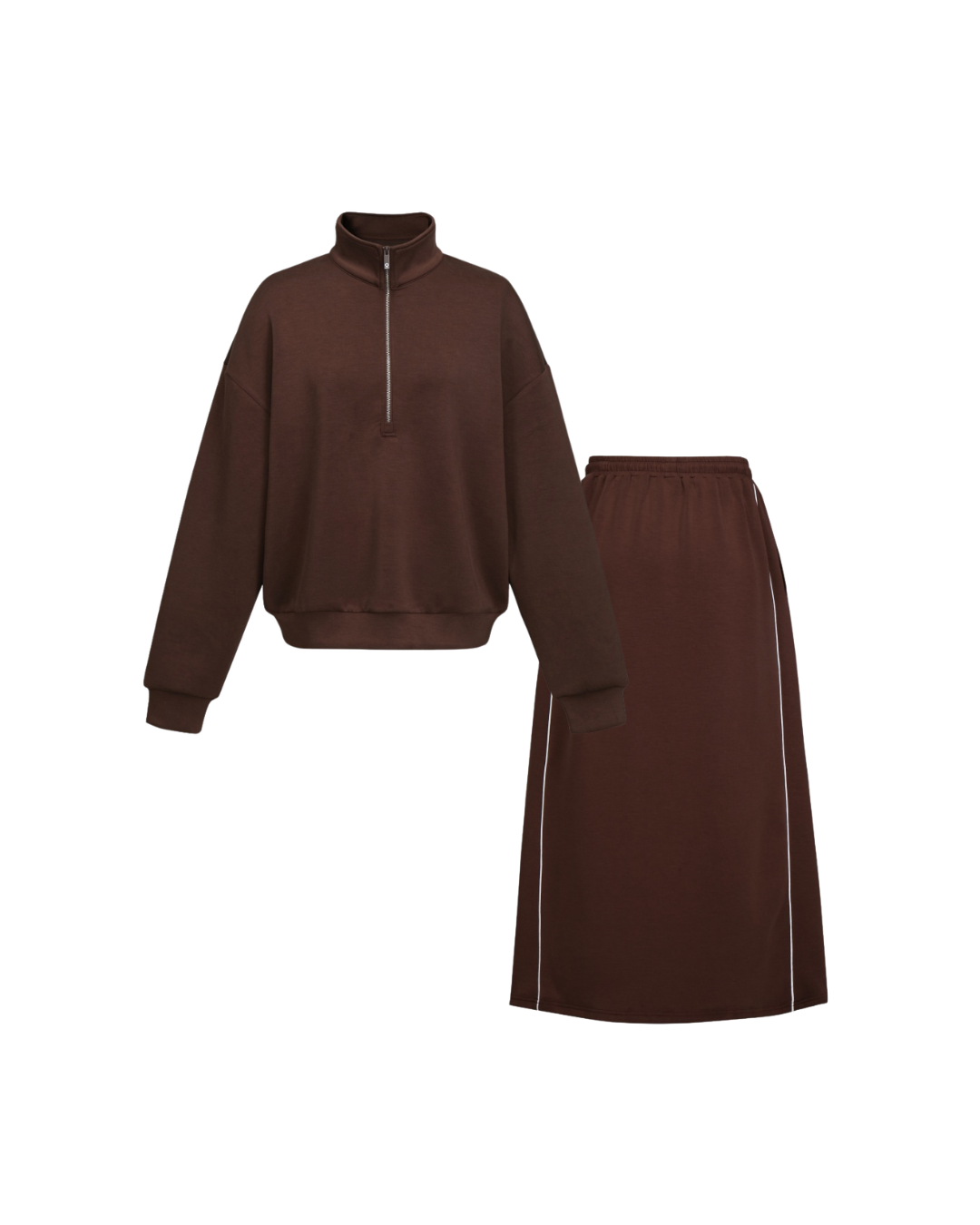 Soft Luxe Sweater and Maxi Set - Espresso