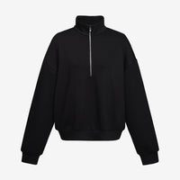 Soft Luxe Half Zip Sweater- Black