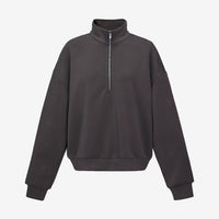 Soft Luxe Half Zip Sweater- Charcoal Grey